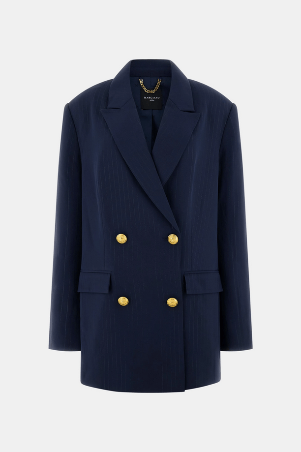 Dun gestreept jasje donkerblauw vrouw