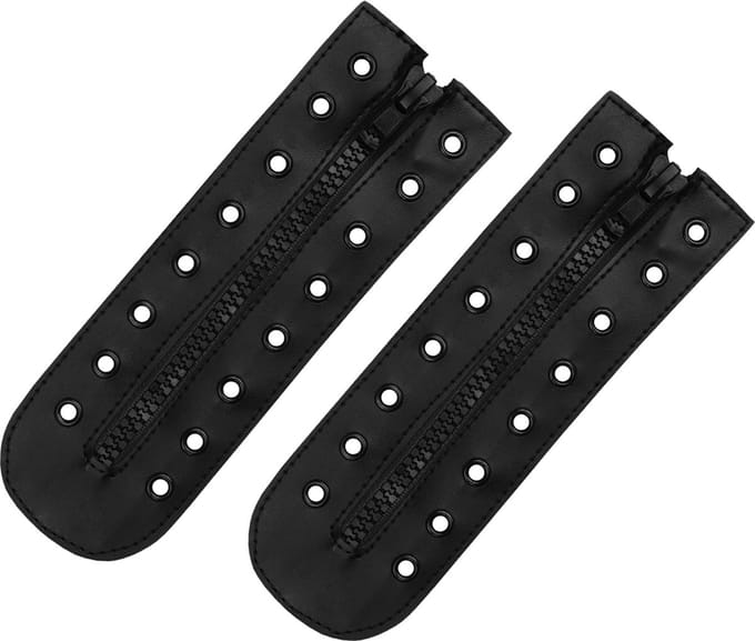 Speed zipper 8 rings kunstleder zwart