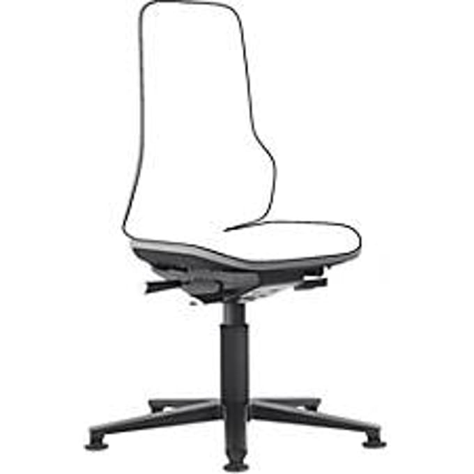 Werkstoel bimos NEON, synchroonmechanisme, basismodel zonder bekleding, met glijders, flexband grijs