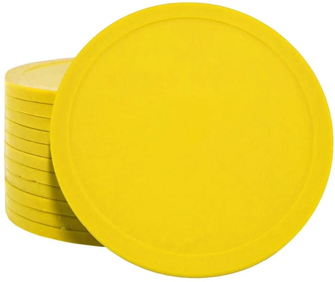 CombiCraft Blanco Plastic munten Ø70mm Geel - 100 stuks