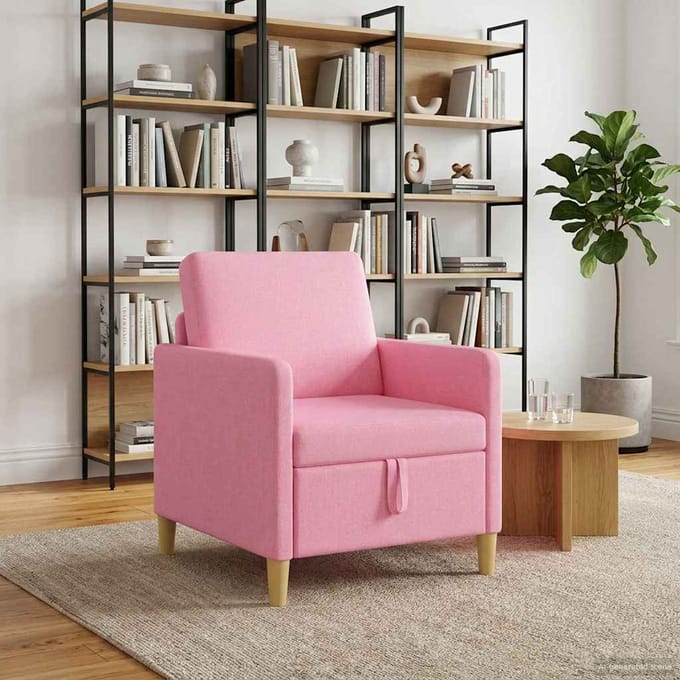 vidaXL - Sofa - met - Opbergruimte - Roze - 72 - x - 78 - x - 87 - cm - Polyester