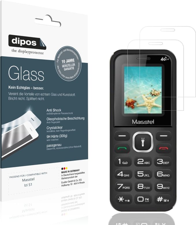 dipos – 2x Pantserfolie geschikt voor Masstel Izi S1 | 9H Screenprotector