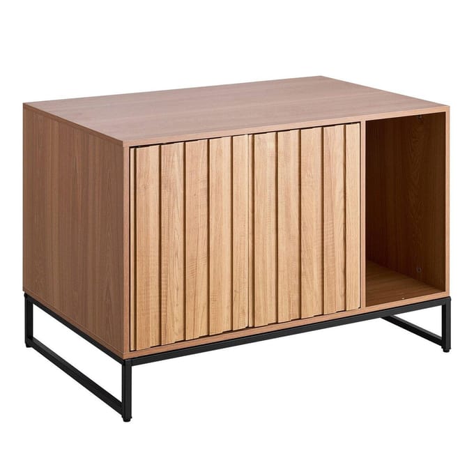 Meuble Boîte à Litière pour Chat, Armoire Boîte à Litière Cachée de 80 cm avec Grattoir & Rangement, Table d'appoint Imperméable pour Toilettes de Chat, Maison de Chat, Convient à la Plupart