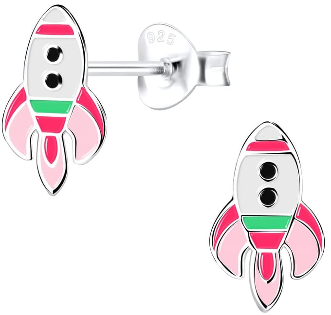 Joy|S - Zilveren raket oorbellen - 6 x 10 mm - t88