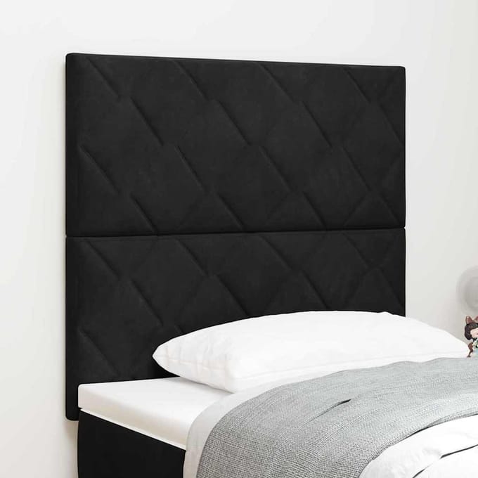 vidaXL - Hoofdbord - Zwart - 100 - cm - Fluweel