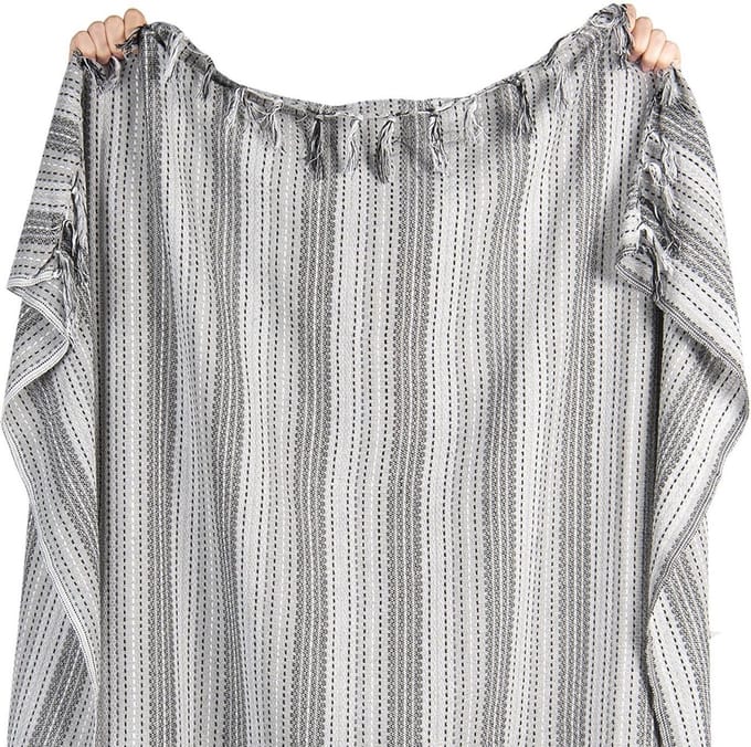 Clayre & Eef Plaid 125x150 cm Grijs Katoen Deken