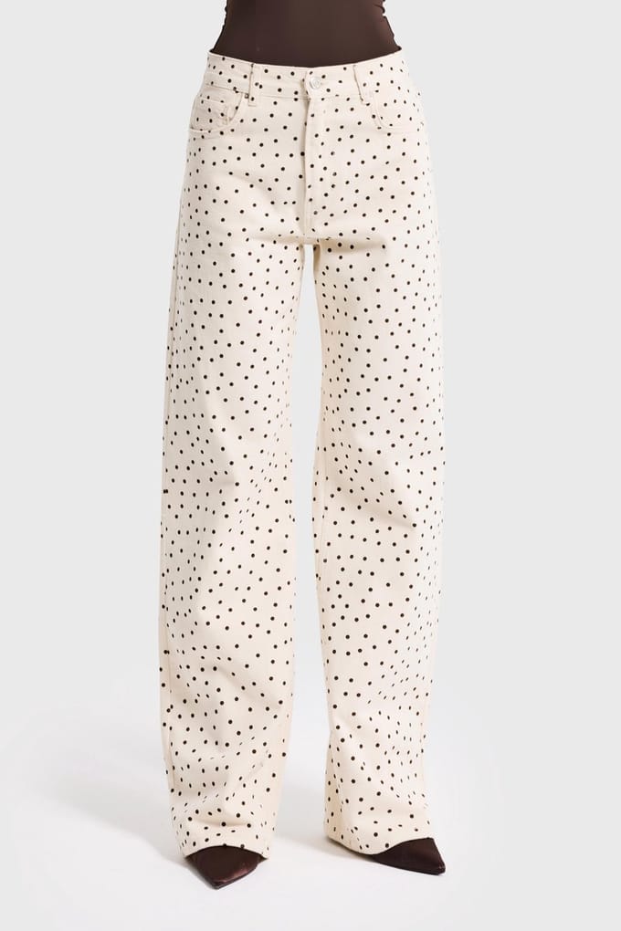 It's Basic - POLKA LOOSE MID RISE JEANS