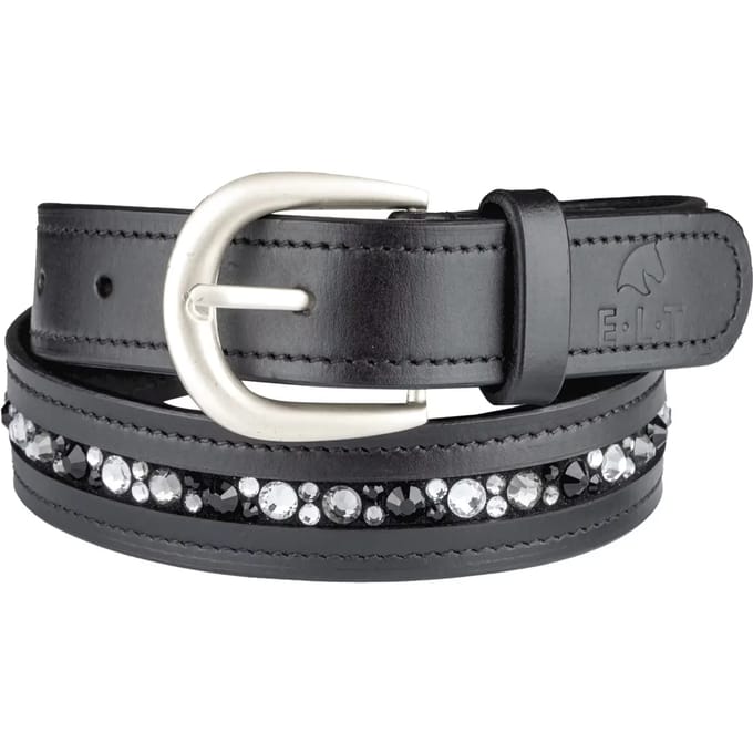 ELT LEDEREN RIEM JEWEL Zwart