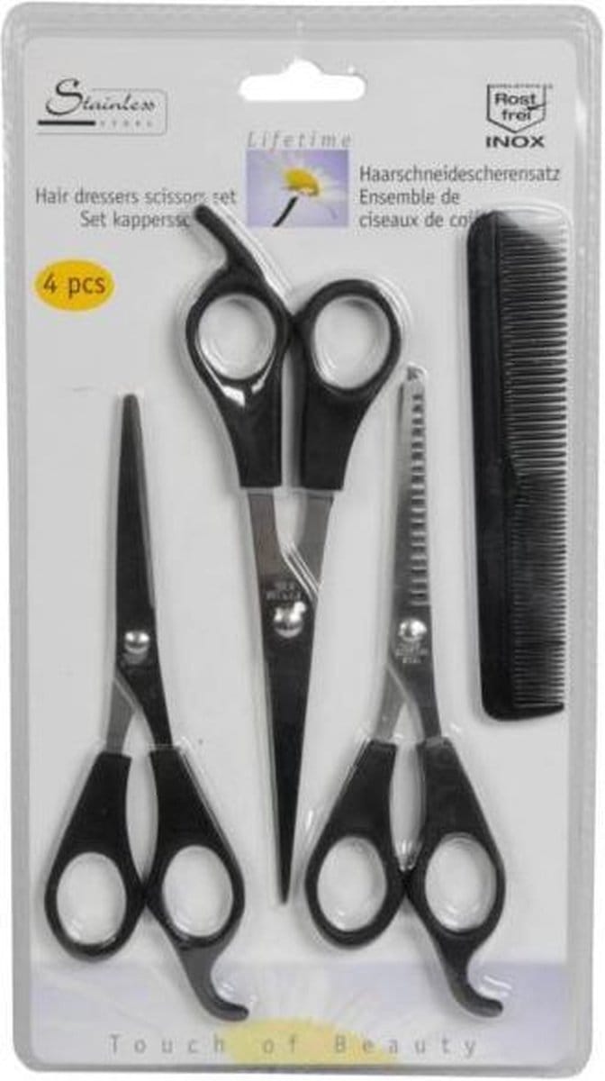 Basic Kappersset | 4 Delig | RVS