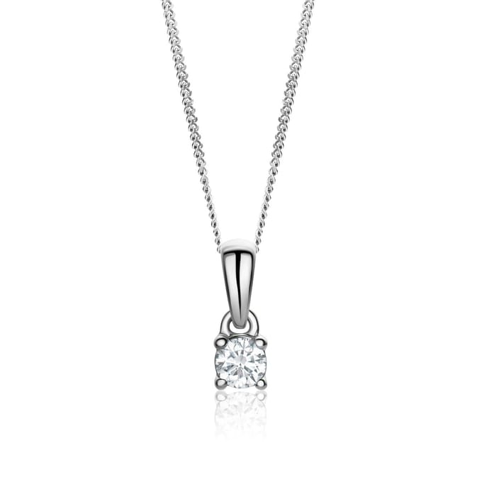 Miore Pure Collier Ketting Dames - 14 Karaat Goud - Met Diamanten - Met Hanger - 45 cm