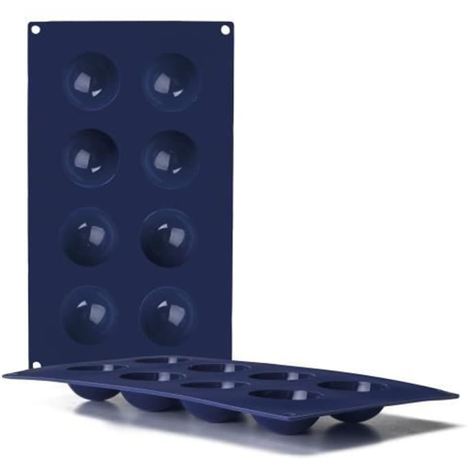 Siliconen Vorm - Ibili - 870041 - 8 Holtes - 32 x 19 x 2 cm - Blauw blauw