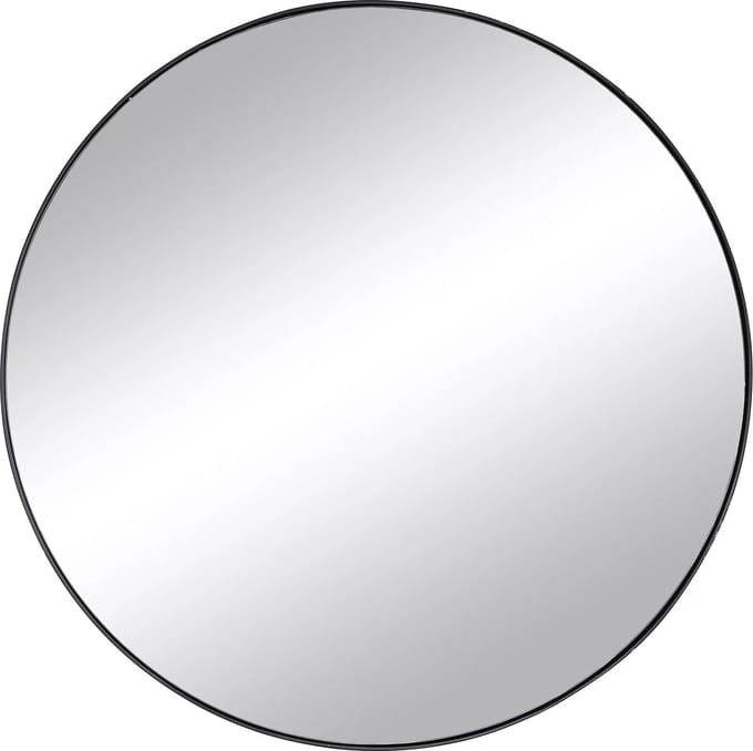 Vente-unique Ronde wandspiegel in metaal - Ø 80 cm - Zwart - JAFFREL