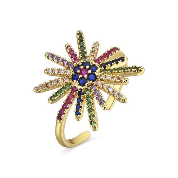 Luxenter ring met multicolor zirkonia 18k goud - Daob