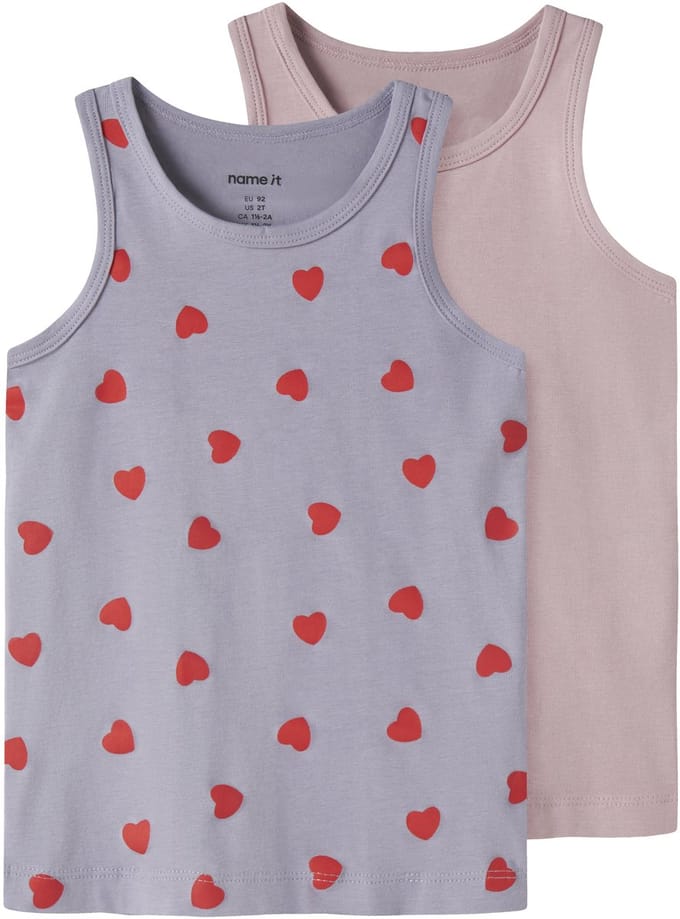 NAME IT - NMFTANK TOP 2P LAVENDER HEARTS NOOS - Meisjes - Onderhemden