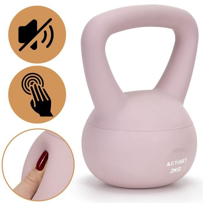 Actiget® Zachte Kettle Bell | Kettlebell | 2 kg | Roze