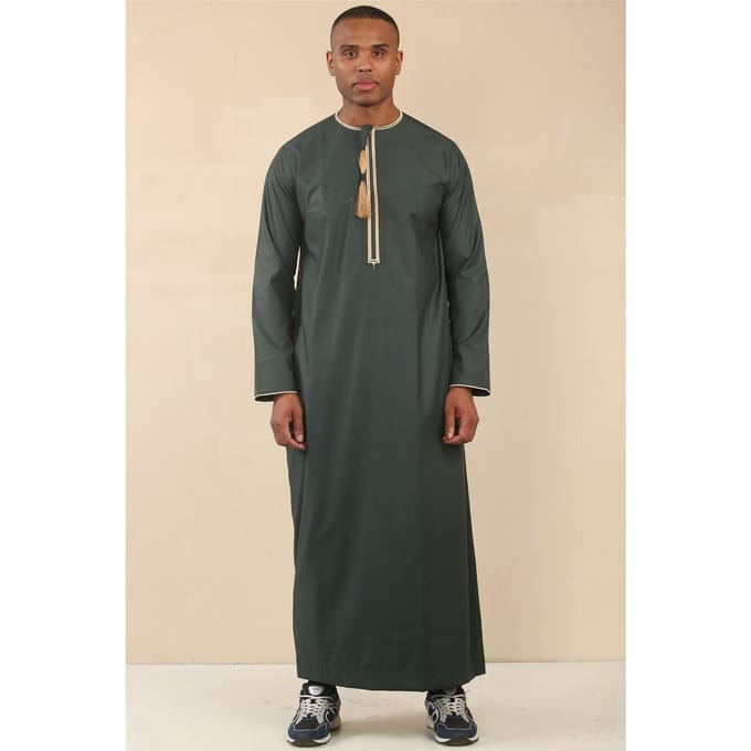 Omaanse Eid groene Thobe Saudi Emirati Jubba-jas voor heren