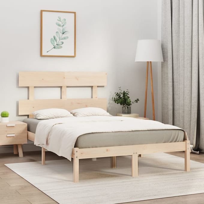vidaXL - Bedframe - massief - hout - 150x200 - cm