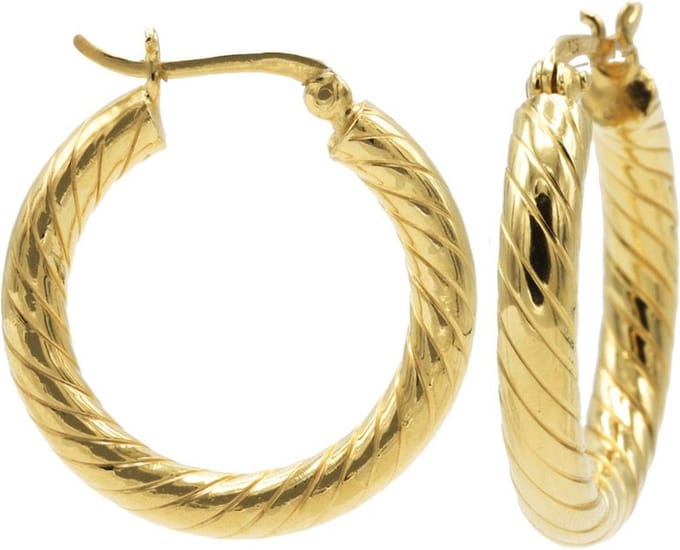 Karma Oorringen Plain Twister Hoops 25 mm | Goud