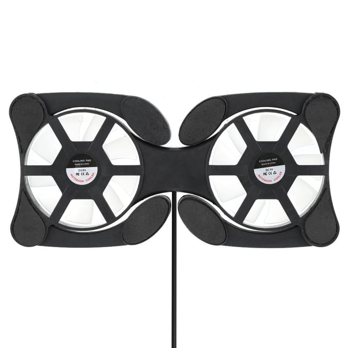 Mini Draagbare Opvouwbare USB Dubbele Ventilator Koeler Koelmat voor PC Laptop Notebook zwart