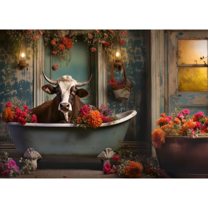 Ravensburger puzzel The cow in the bathtub - Legpuzzel - 1000 stukjes