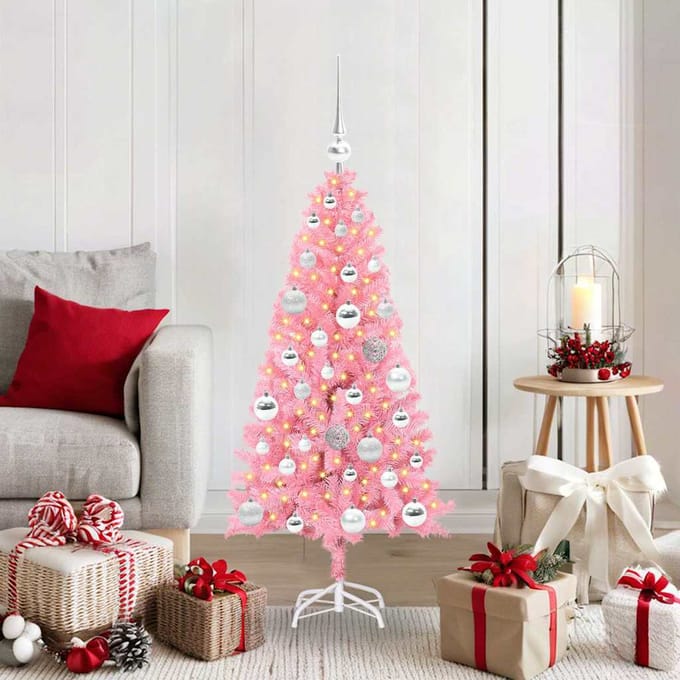 vidaXL - Kerstboom - Roze - 120 - cm - PVC