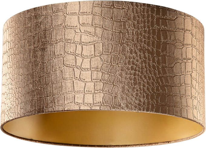 QAZQA cilinder velours - Klassieke Lampenkap - Ø 50 cm - Brons -