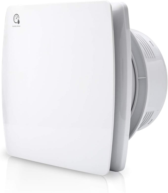 Badkamerventilator 150mm met Vochtsensor, Timer en Terugslagklep | Stil & Krachtig