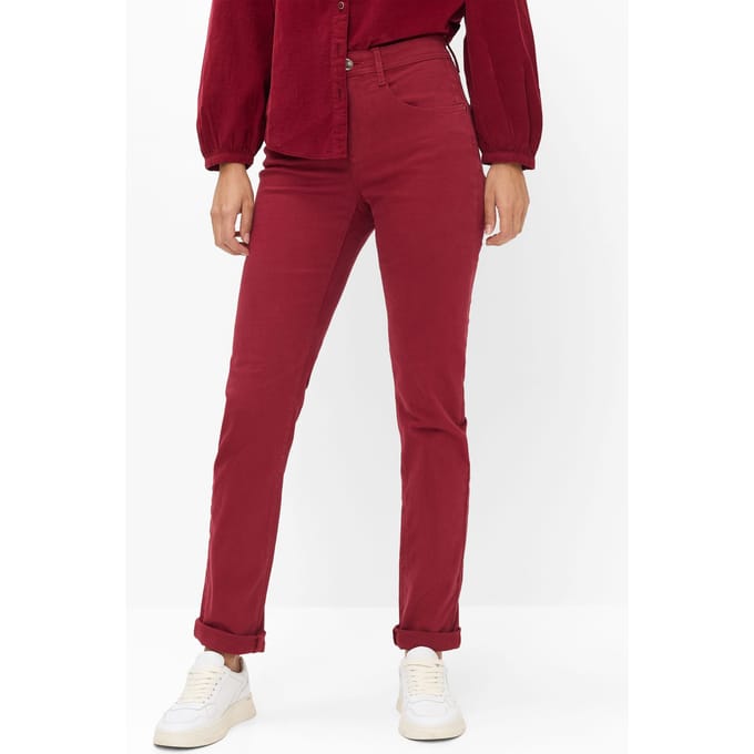 Brax Dames Jeans  Style MARY WINE RED, denim donkerrood, maat 34
