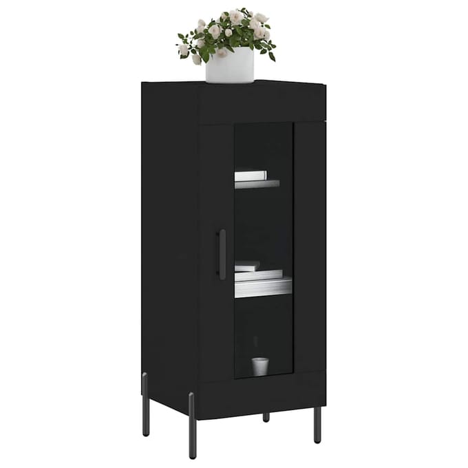vidaXL - Dressoir - 34,5x34x90 - cm - bewerkt - hout - zwart
