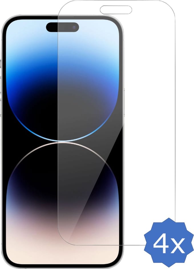 4x Geschikt voor iPhone 14 Pro Max Screenprotector - Geschikt voor iPhone 14 Pro Max Beschermglas Screen Protector 9H Glas