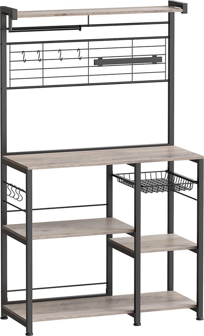 Keukenplank 12 haken greige –zwart