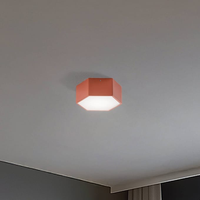 Argon LED plafondlamp Libre, terracottakleurig, staal, 3.000 K