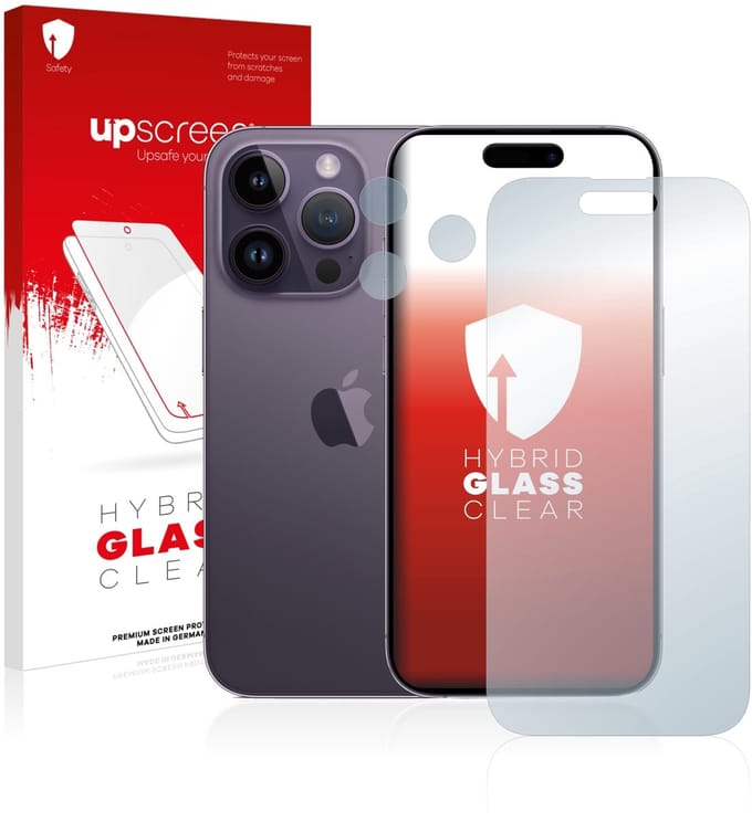 upscreen - Screenprotector voor Apple iPhone 14 Pro (Voor+Camera) - Folie Beschermfolie Beschermglas transparant