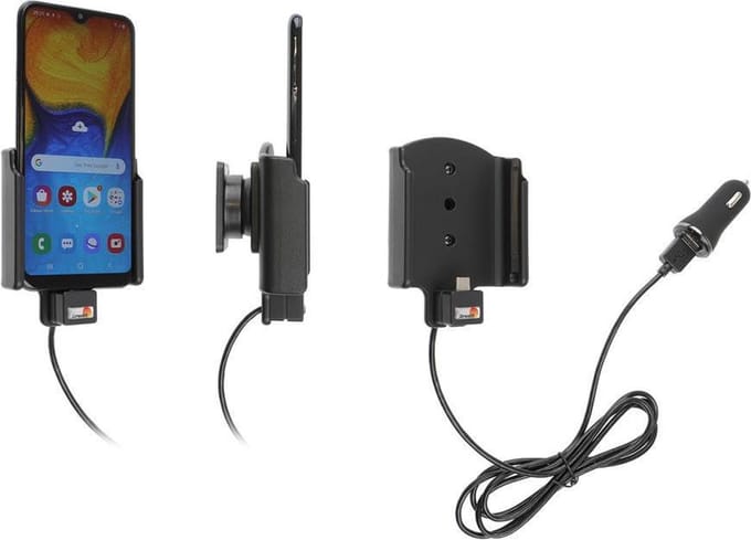 Brodit houder geschikt voor Samsung Galaxy A20e (SM-A202) Actieve houder met 12V USB plug