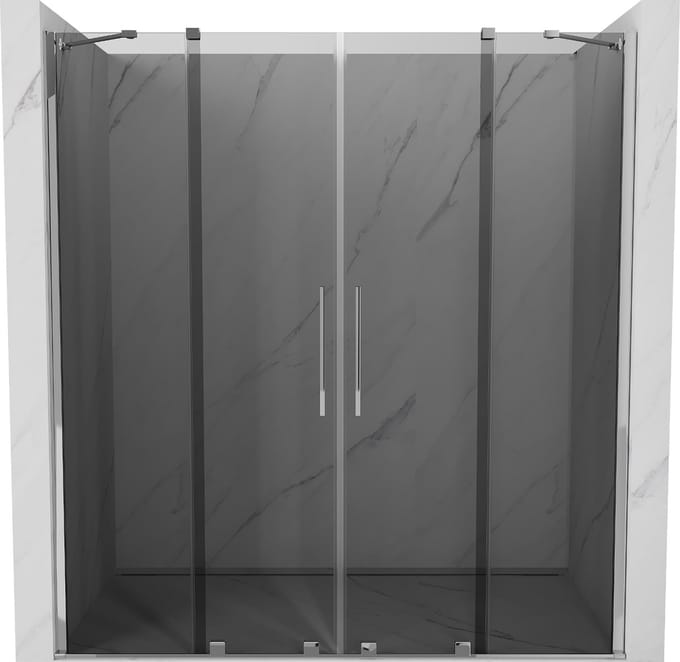 Mexen Velar Duo schuif douchedeuren 200 , grafiet, chroom - 871-200-000-42-01
