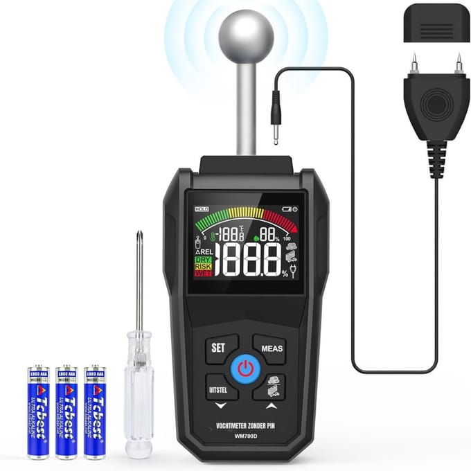 SCH® Vochtmeter Muren - Vochtmeter - Zwart - ‎22cm x 11cm x 5cm