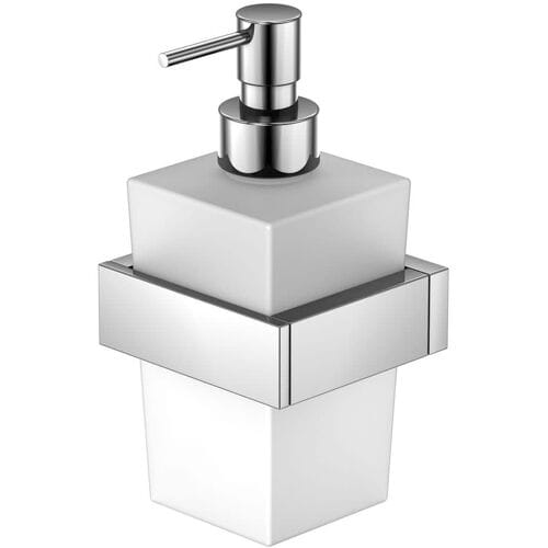 Steinberg Series 460 wall soap dispenser, with glass satin white 460.8001