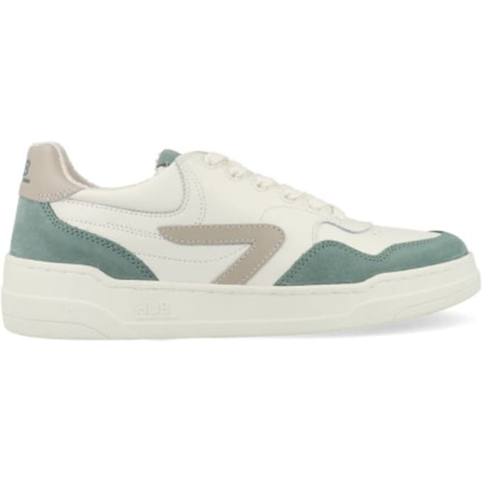 HUB Court-z Sneakers Heren - Leren Sneaker - Wit - Maat 46