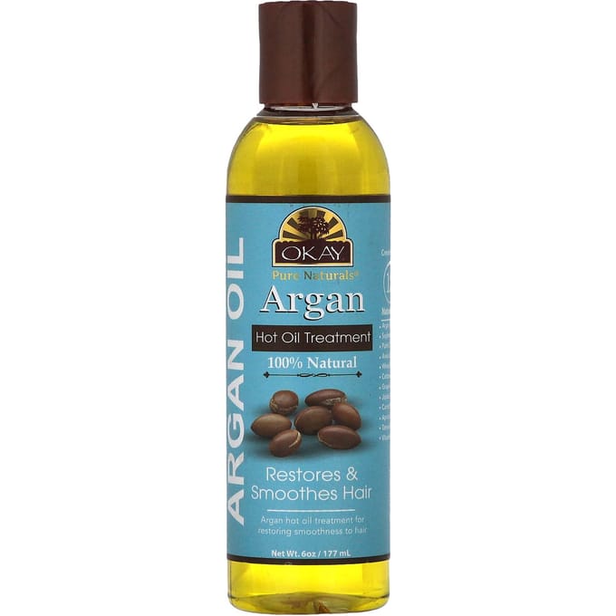 Oké Pure Naturals, Argan Hete Olie Behandeling, 6 oz (177 ml) blue