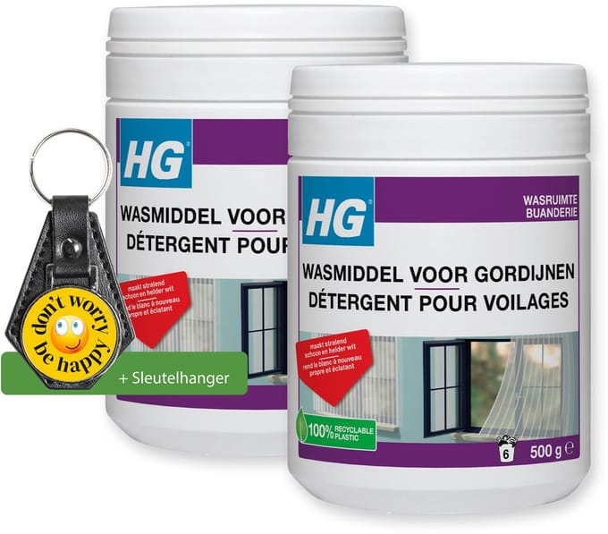 HG Wasmiddel voor gordijnen - 2 Stuks - Inclusief sleutelhanger