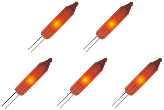OE Lightning Reserve Kerstlampjes - 5 stuks - Zonder Fitting - 2.5V/0.425W - Rood Licht