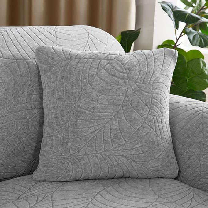 45 X 45 Cm Waterdichte Blad Jacquard Decoratieve Vierkante Sierkussenhoes Zachte Kussenhoes Voor Slaapbank Stoelhoes Versieren 450mm*450mm