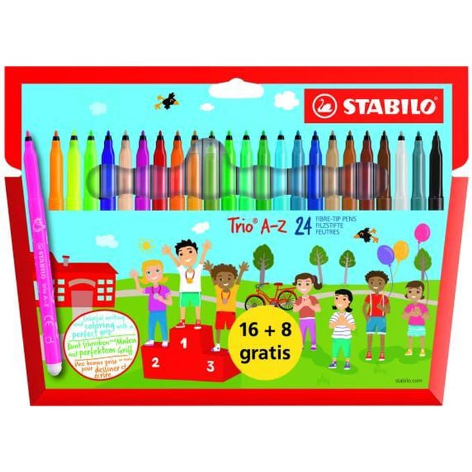Stabilo Trio A-Z etui 16+8 GRATIS Tekenen