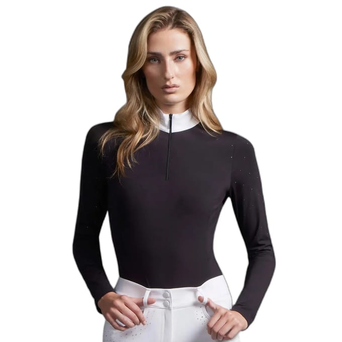 Dames wedstrijdpolo met lange mouwen Premier Equine Cristalli