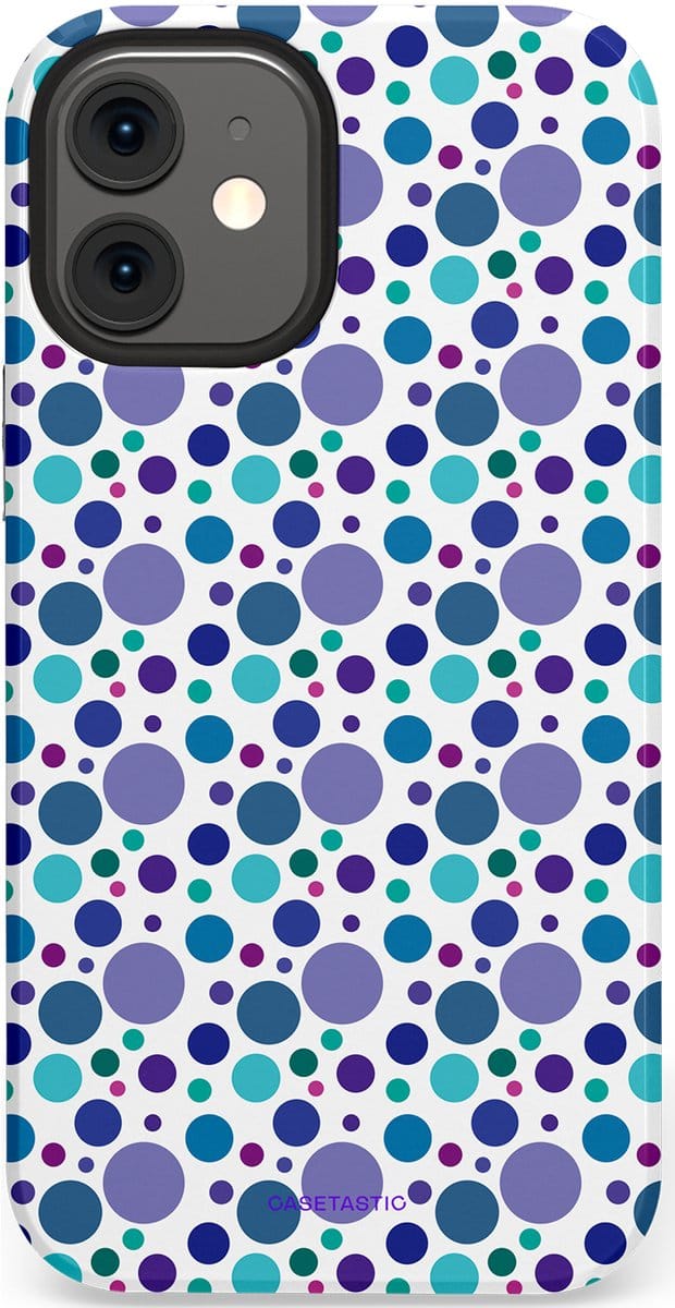 Casetastic hoesje geschikt voor Apple iPhone 12 Mini - Dubbellaagse bescherming - Bubble blauw - Fashion Case - Wit Lavendel Blauw Mintgroen