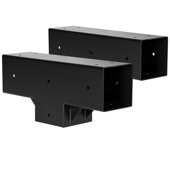 Kit de Support de Pergola 4x4 Pouces Intérieur 3.5x3.5 3 Voies Bois Bricolage Poteau 2 Pcs