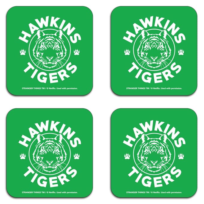 Stranger Things Hawkins Tigers Coaster Set