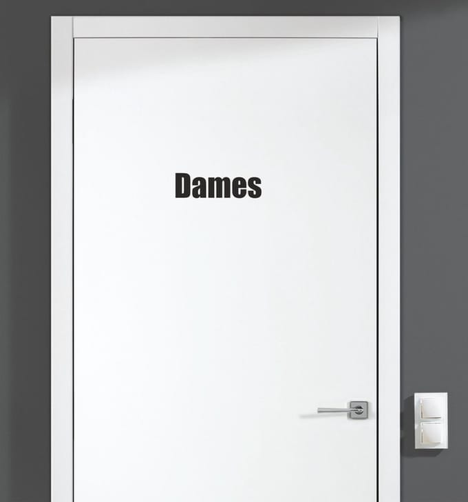 Deursticker - Dames - Zwart 12x3,5