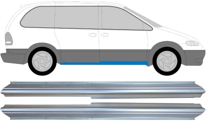 Reparatie dorpel voor Chrysler Voyager 1996-2001 / Links + Rechts / Set