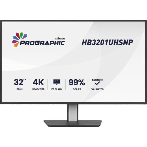 Iiyama ProGraphic LCD-monitor Energielabel F (A - G) 80 cm (31.5 inch) 3840 x 2160 Pixel 16:9 4 ms DisplayPort